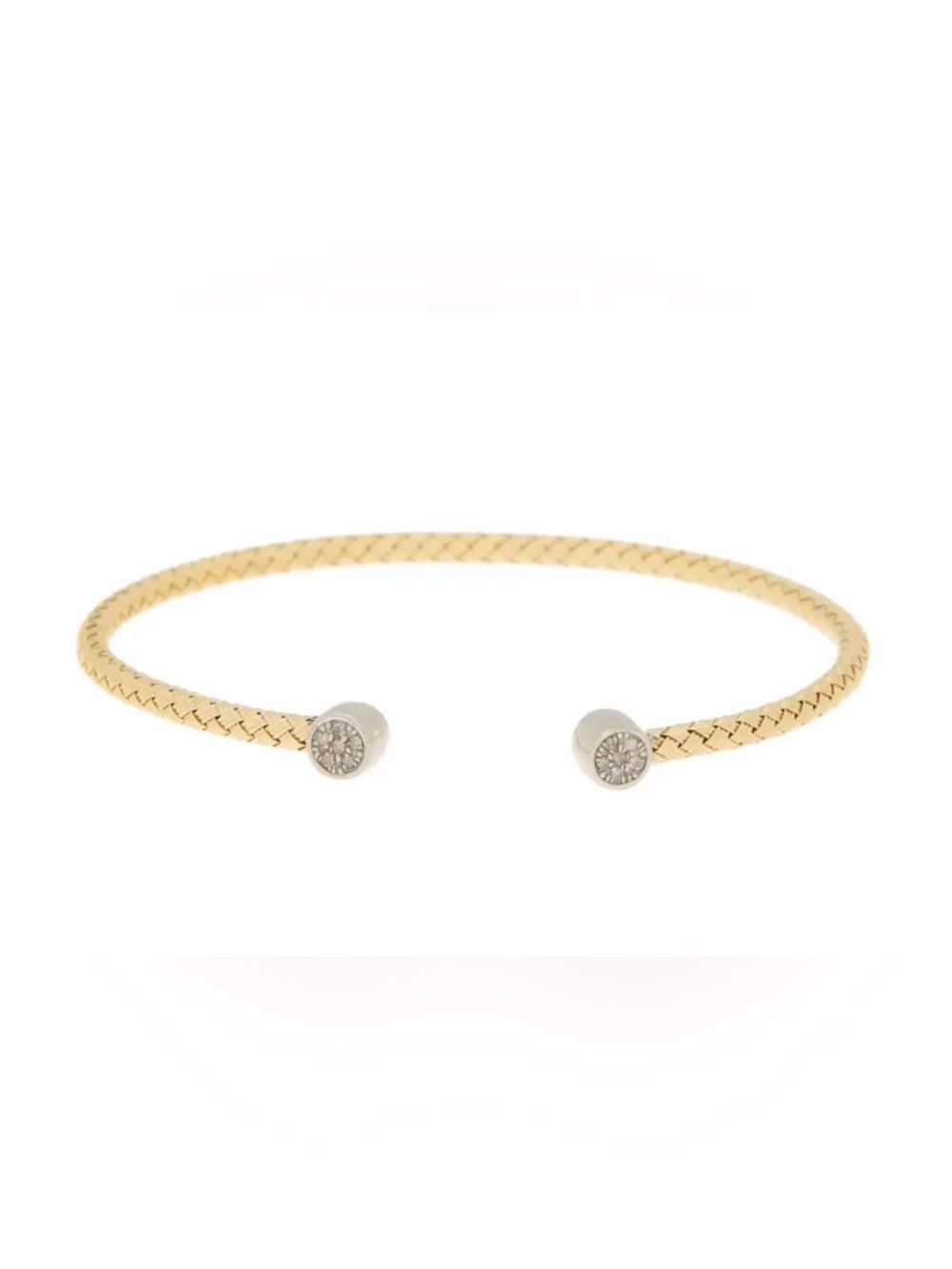 Meshmerise 18k over silver .12 ct. tw. Diamond bangle Cuff Bracelet